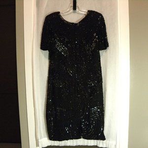 Tan-Chho Little Black Beaded/Sequence PARTY Dress  EP1721V